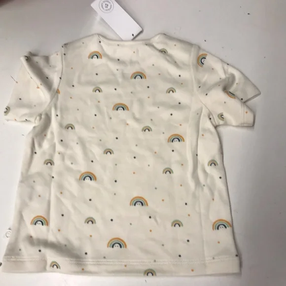 Baby Mori 2pc short set pajamas, organic cotton bamboo, rainbow - Picture 7 of 8